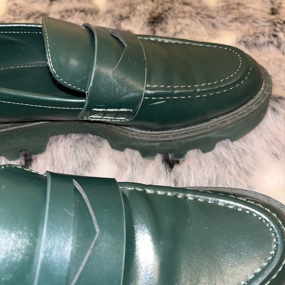 ZARA loafers shoes platform dark green in size 37 - Picture 8 of 14